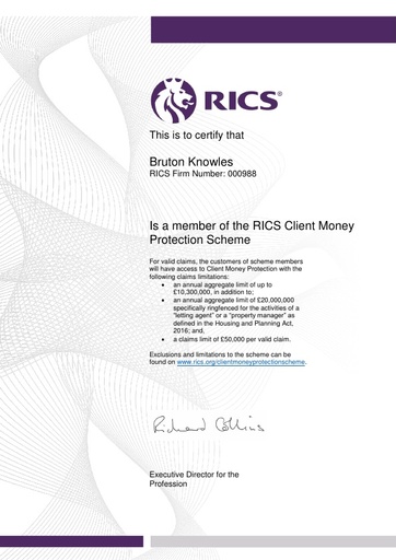 RICS Client Money Protection Certificate